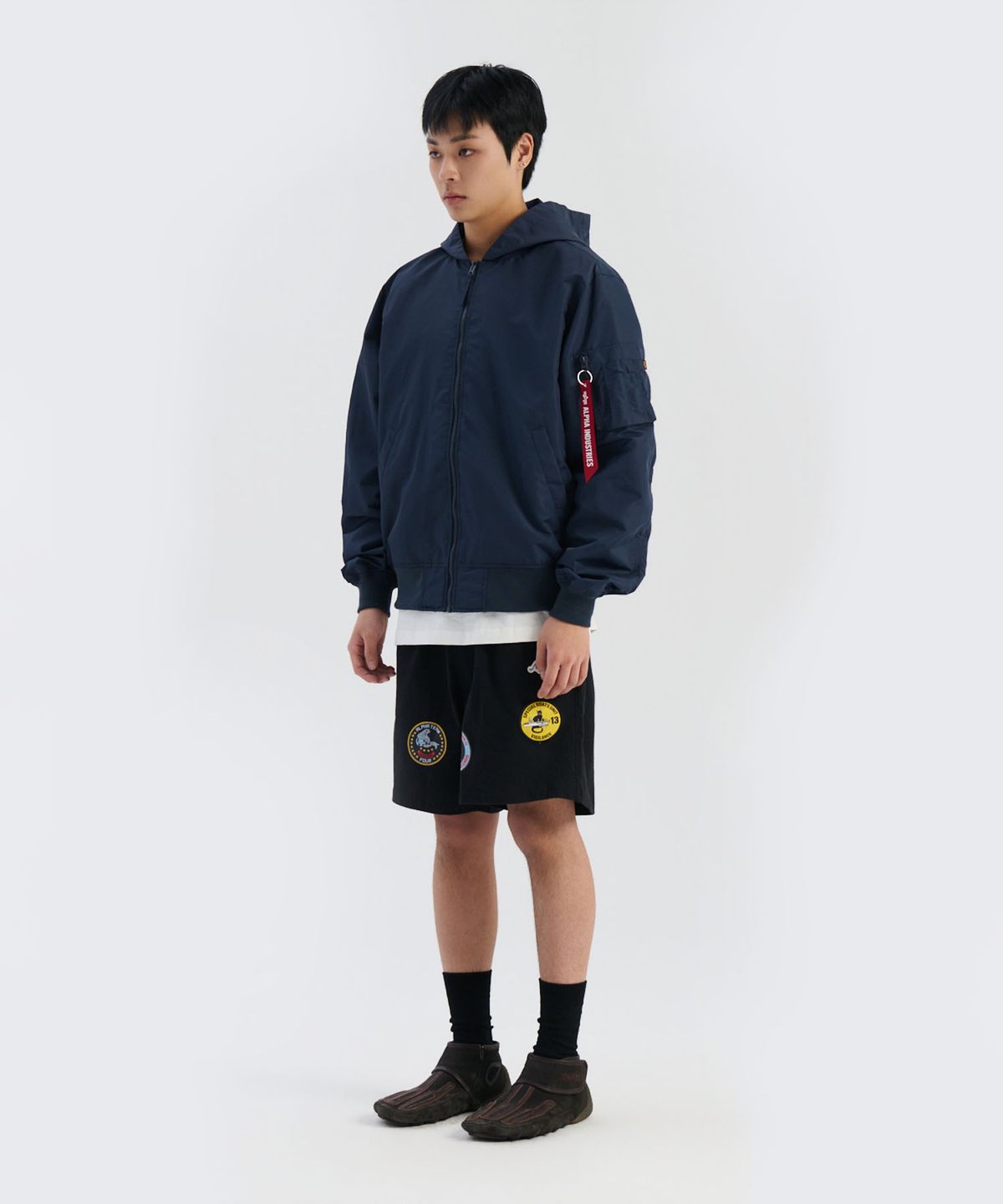 알파 인더스트리(ALPHA INDUSTRIES) L-2B 후디드 헌터 플라이트 자켓 레플리카 블루