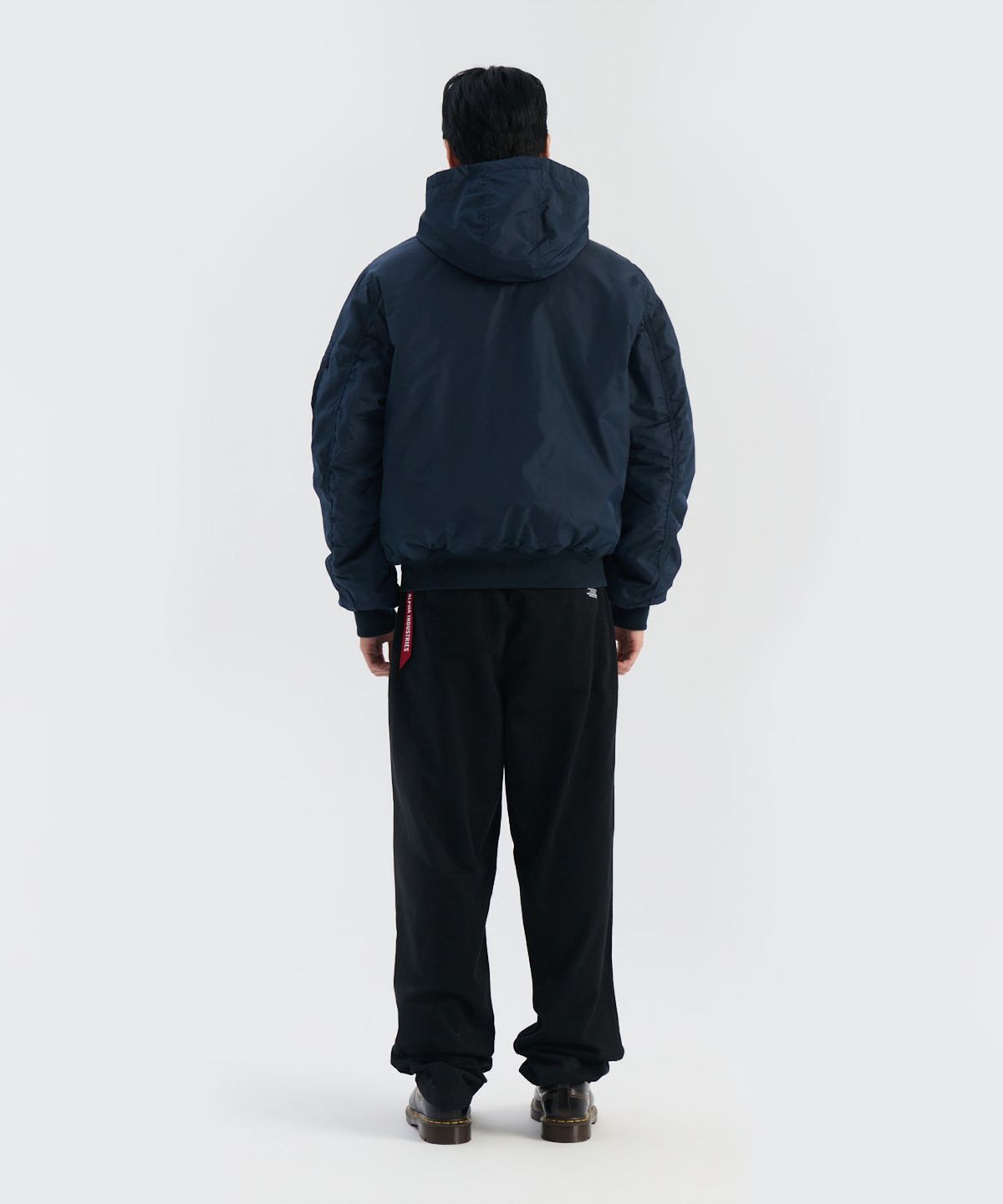 알파 인더스트리(ALPHA INDUSTRIES) MA-1 후디드 옥스퍼드 플라이트 자켓 레플리카 블루