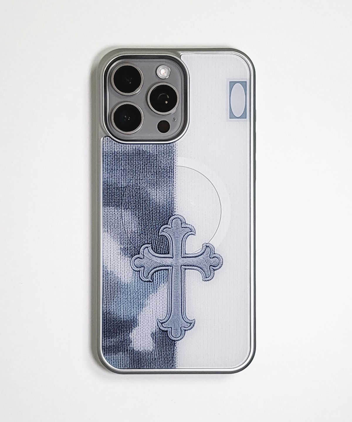 메모리즈바운더리(MEMORIESBOUNDARY) AETERNA Boundary Ritual Cross Knit Case Marble Ash (SV_Epoxy/MagSafe Glass)
