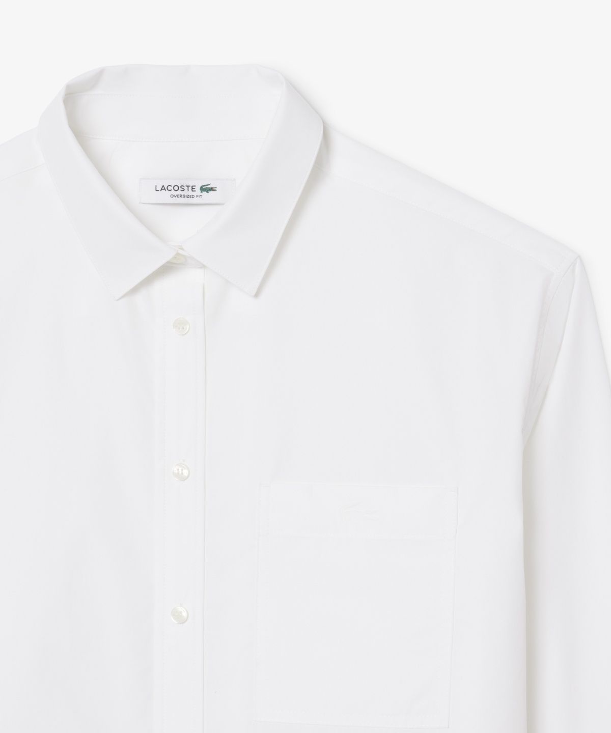 라코스테(LACOSTE) 여성 오버핏 클래식 포플린 셔츠 CF1054-56G 001