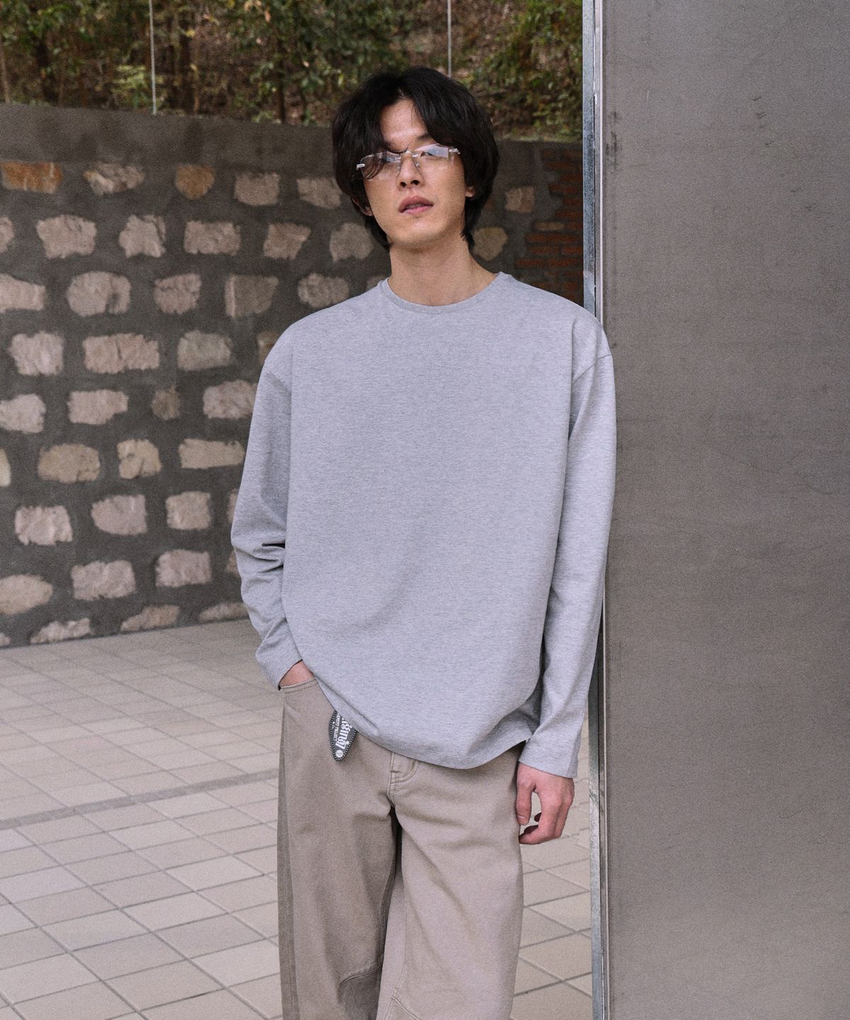 무드인사이드(MOOD INSIDE) 에센셜 세미오버 롱슬리브_4Color