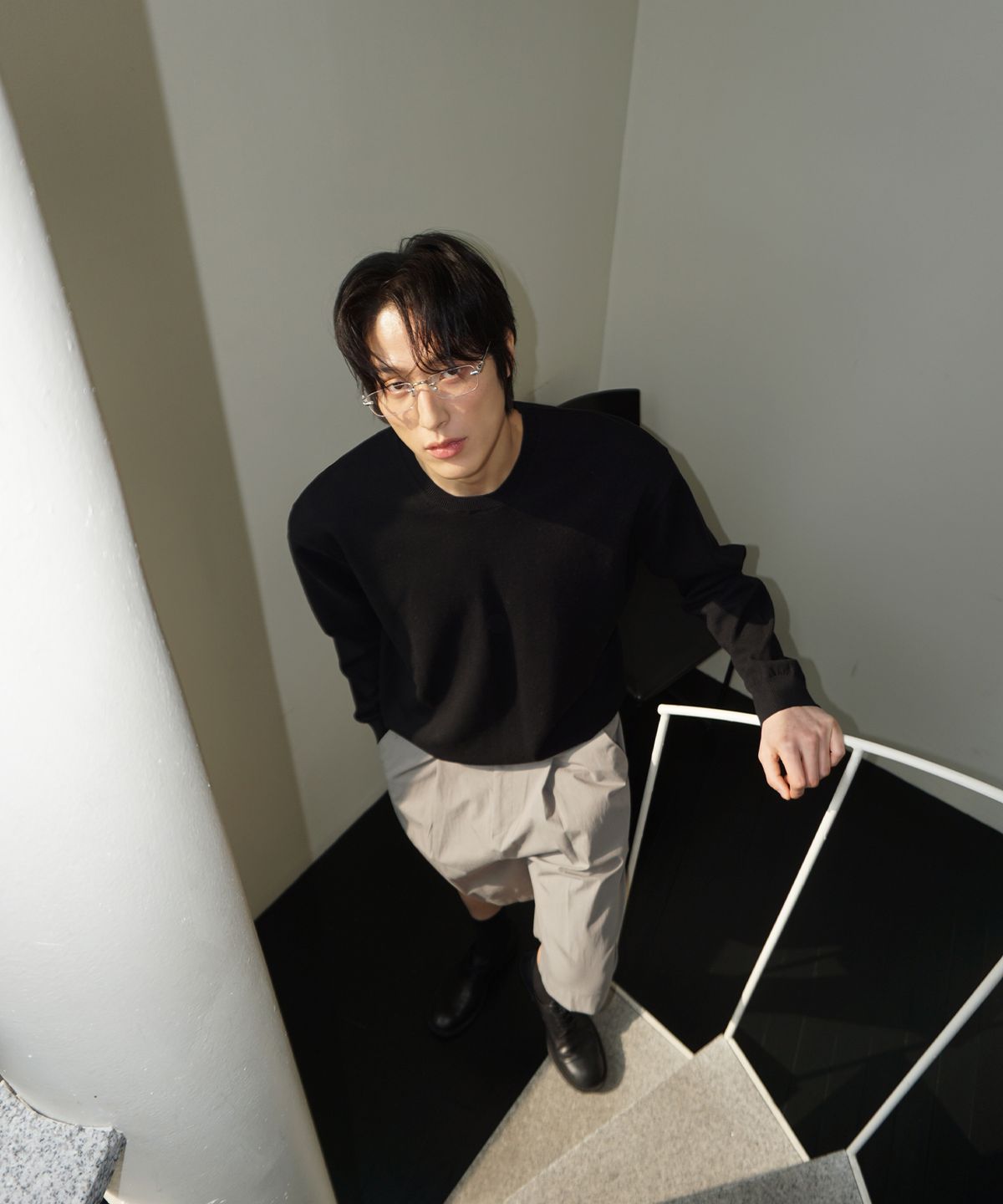 무드인사이드(MOOD INSIDE) 워셔블 코튼 라운드 니트_4Color