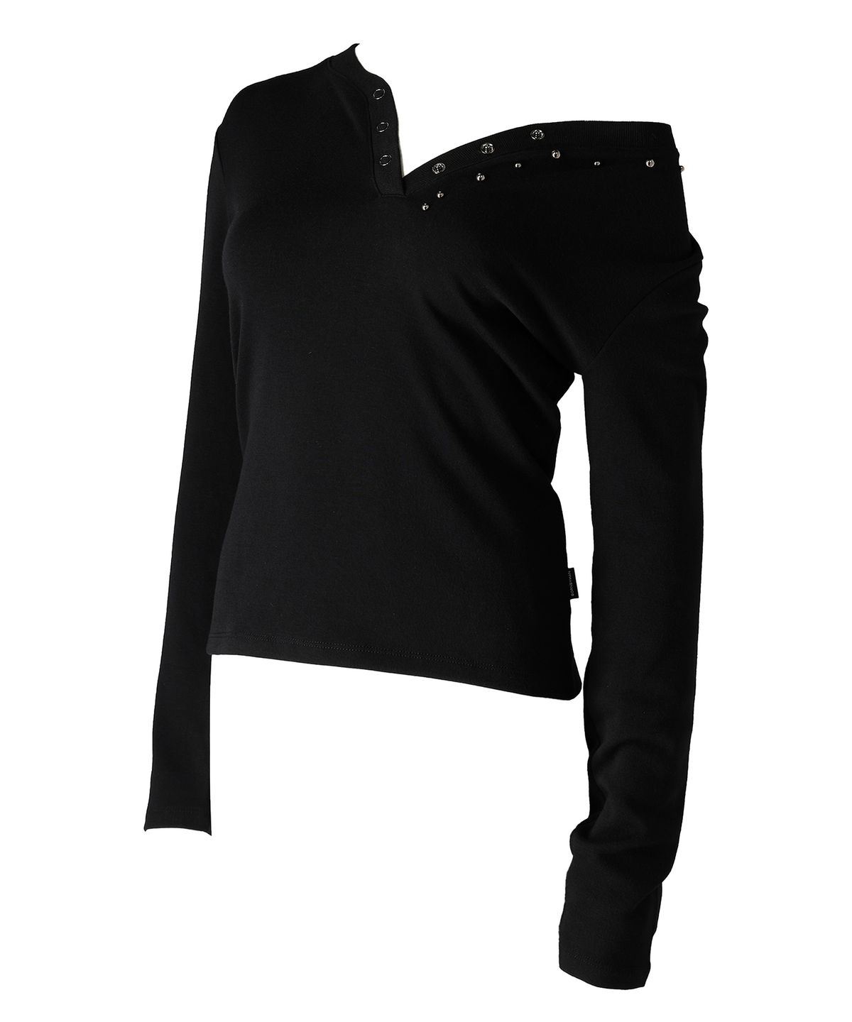 본바이한(BORNBYHAN) STUD NECKLINE LONG SLEEVE BLACK