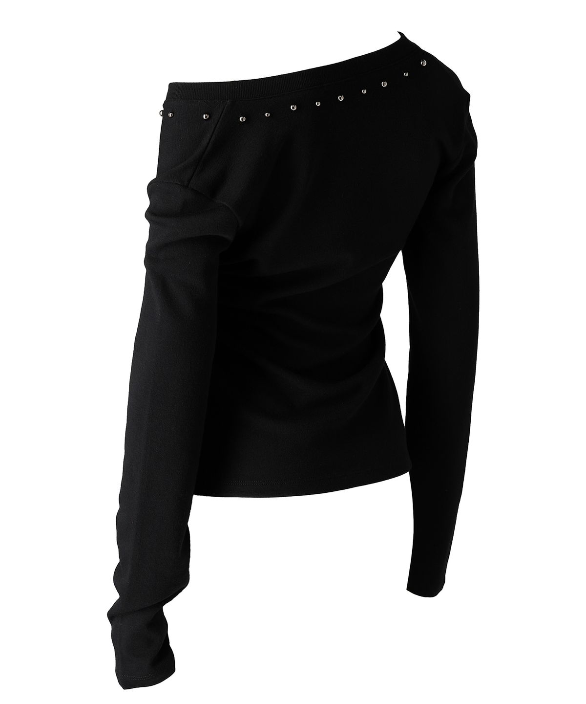 본바이한(BORNBYHAN) STUD NECKLINE LONG SLEEVE BLACK