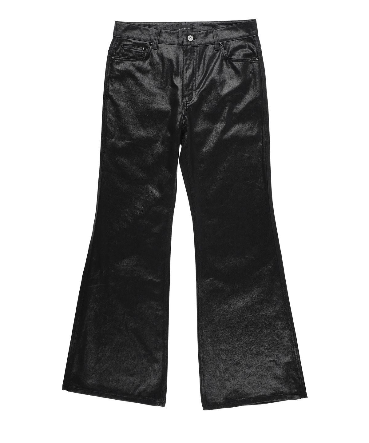 본바이한(BORNBYHAN) COATED BOOTCUT COTTON PANTS - BLACK (RENEWED)