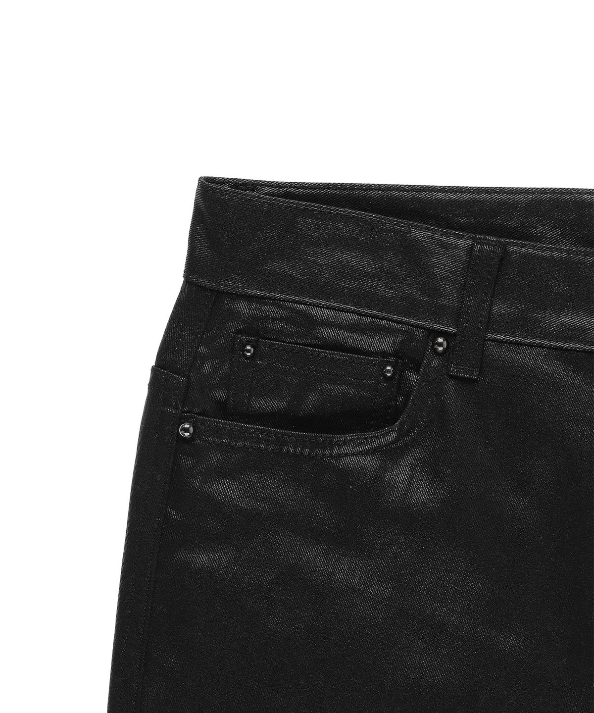본바이한(BORNBYHAN) COATED BOOTCUT COTTON PANTS - BLACK (RENEWED)
