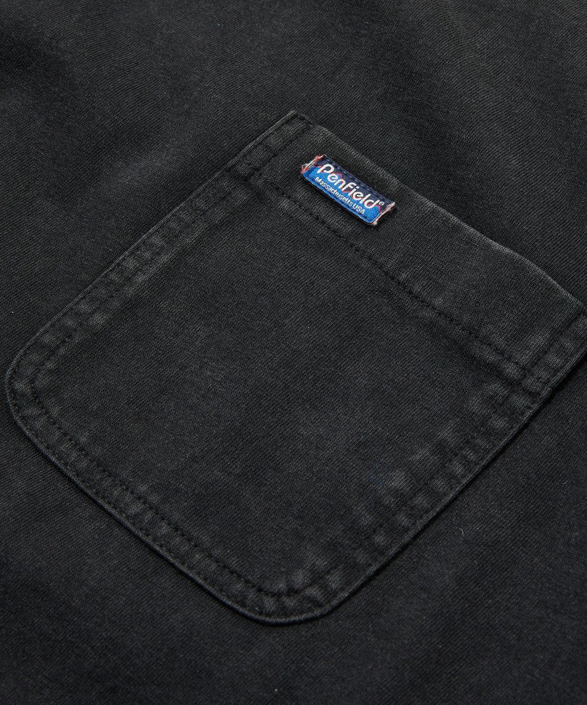 펜필드(PENFIELD) 워시드 베이직 포켓 긴소매 티셔츠 블랙_FS1KT43U