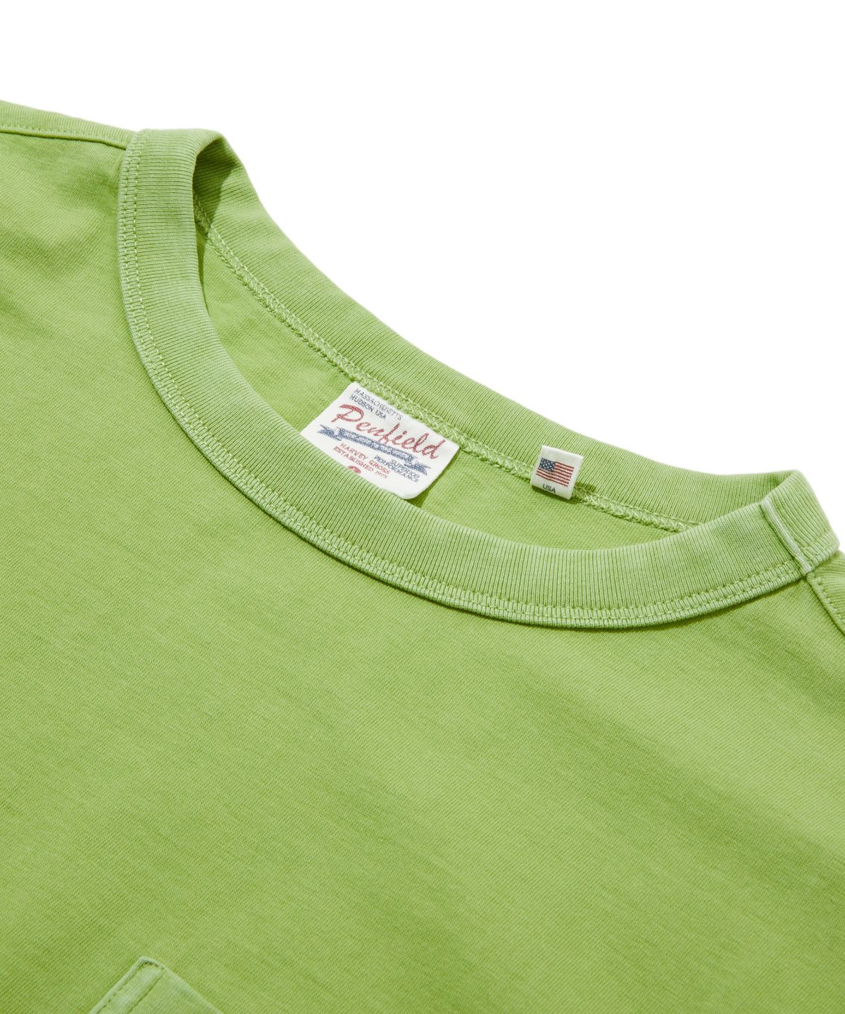 펜필드(PENFIELD) 워시드 베이직 포켓 긴소매 티셔츠 그린_FS1KT40U
