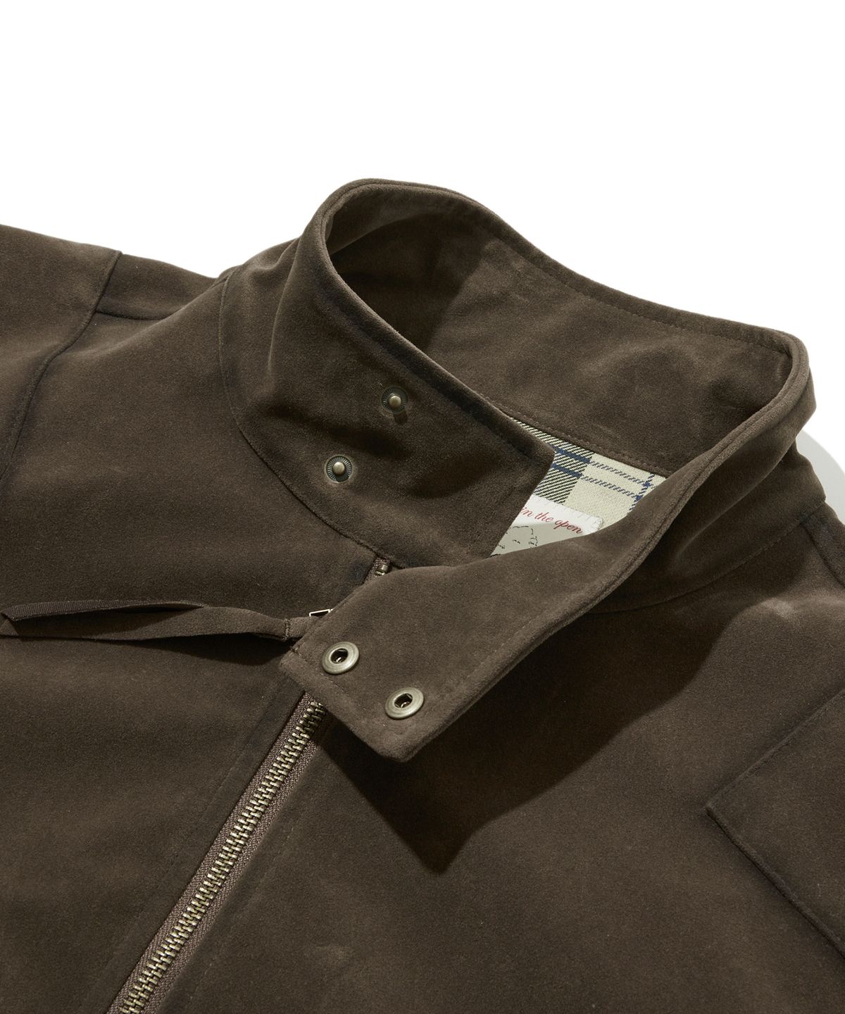 펜필드(PENFIELD) [TRAILWEAR]포우 스웨이드 라이더 해링턴 자켓 브라운_FS3WJ55U
