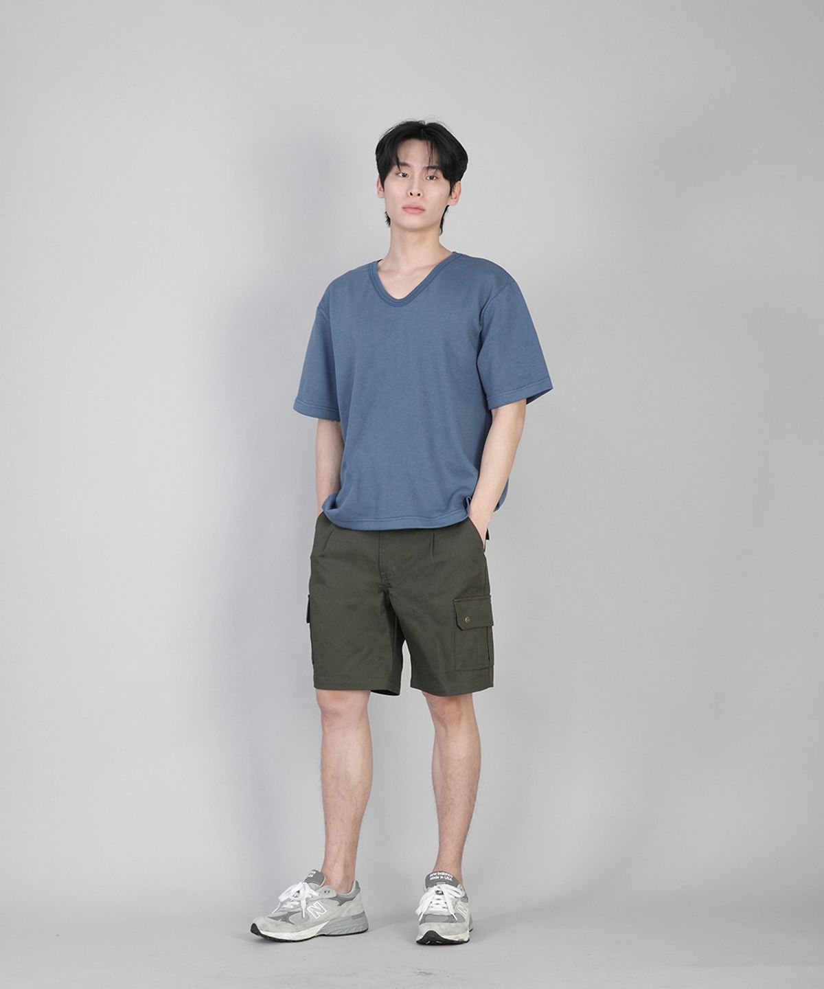세인트크루(SAINTCREW) 무지 V넥 반팔티 VSR-881 이집션 블루