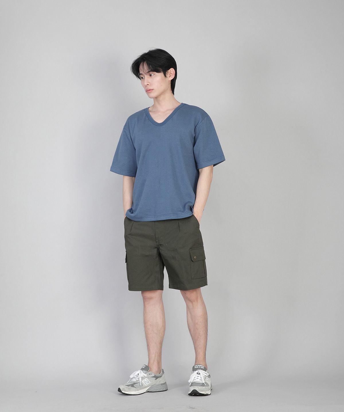 세인트크루(SAINTCREW) 무지 V넥 반팔티 VSR-881 이집션 블루