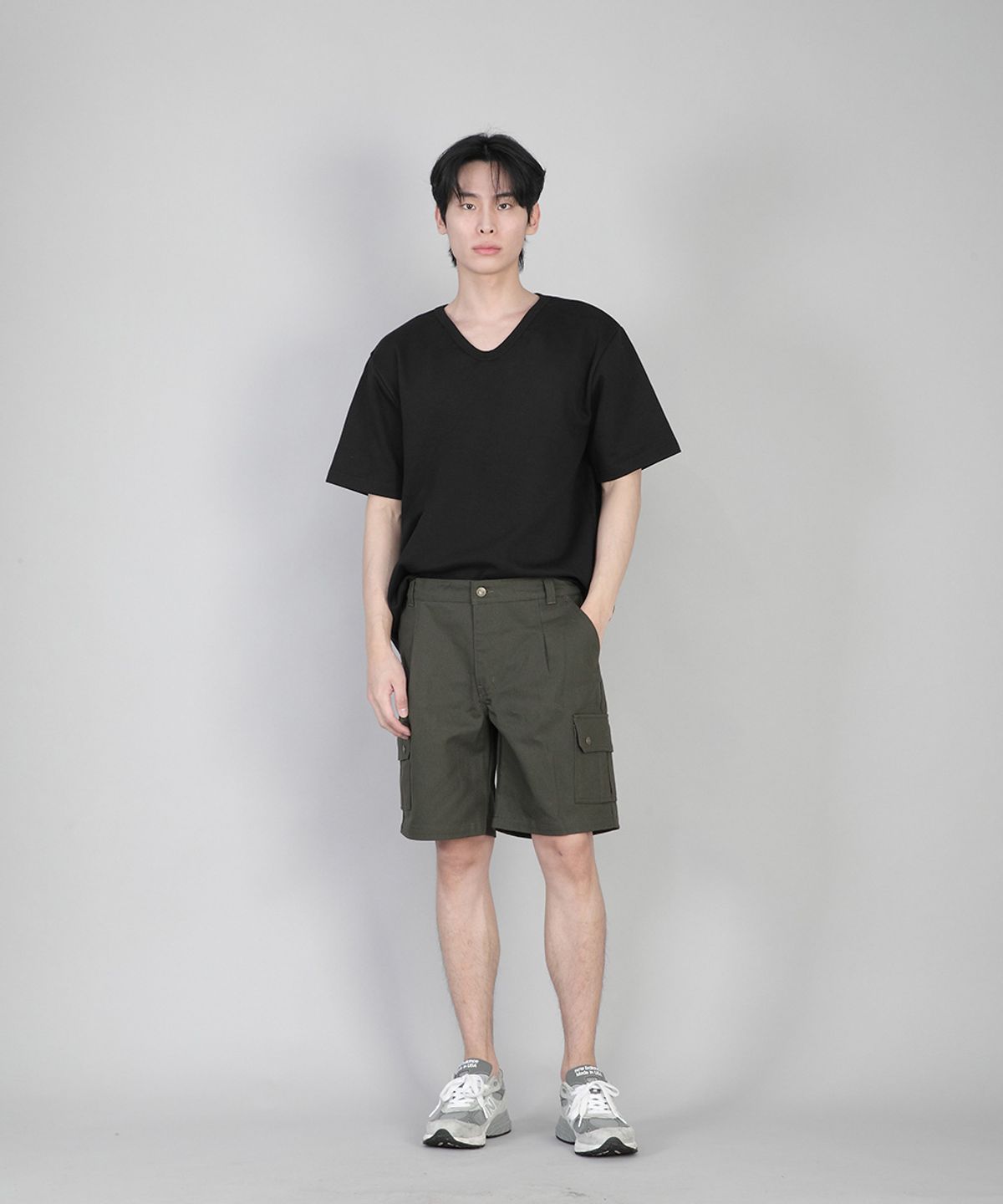 세인트크루(SAINTCREW) 무지 V넥 반팔티 VSR-881 블랙