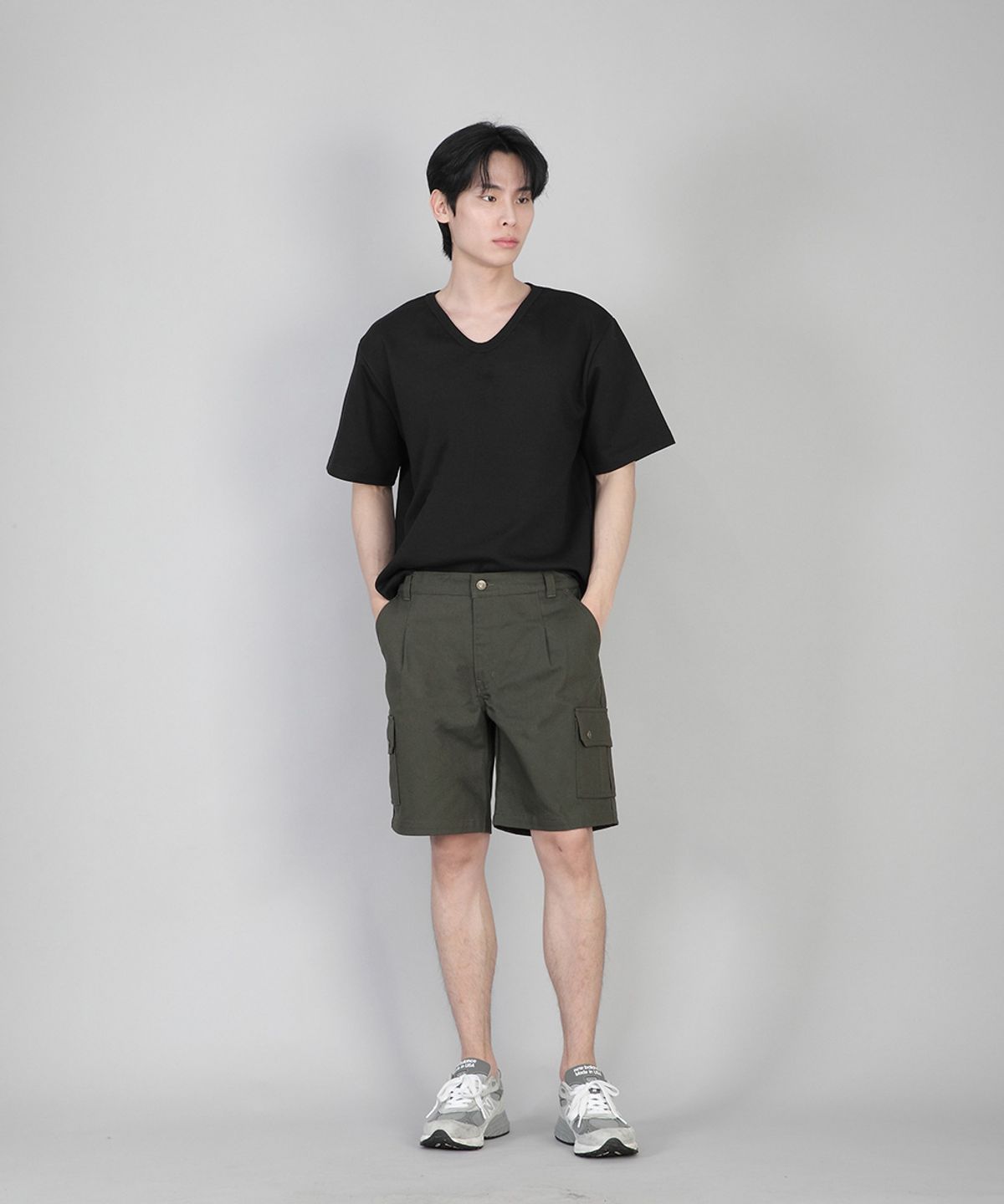 세인트크루(SAINTCREW) 무지 V넥 반팔티 VSR-881 블랙