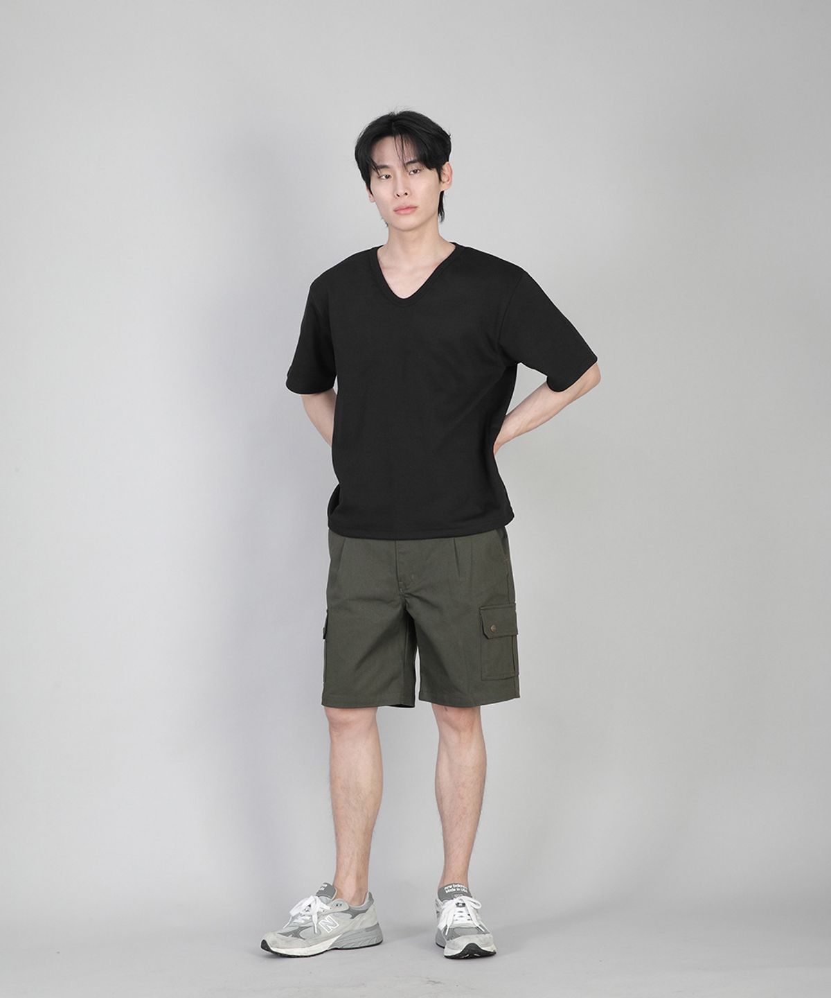 세인트크루(SAINTCREW) 무지 V넥 반팔티 VSR-881 블랙