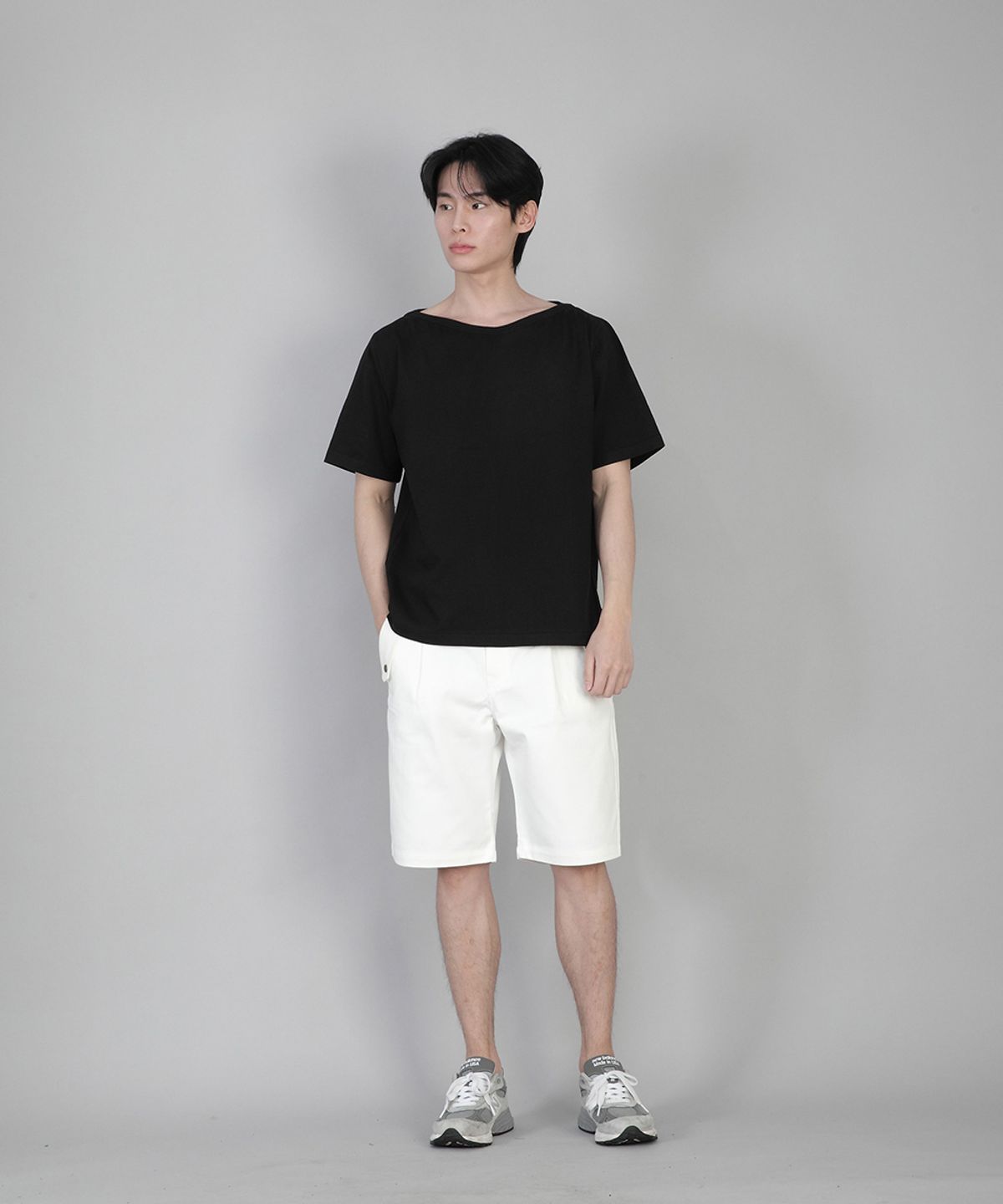 세인트크루(SAINTCREW) 무지 보트넥 반팔티 BSR-882 블랙