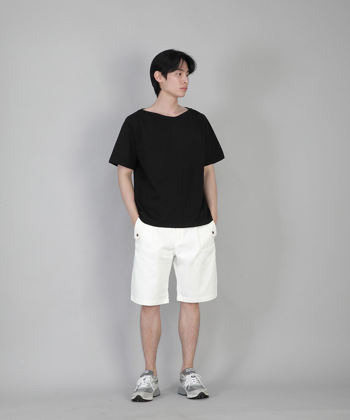 세인트크루(SAINTCREW) 무지 보트넥 반팔티 BSR-882 블랙