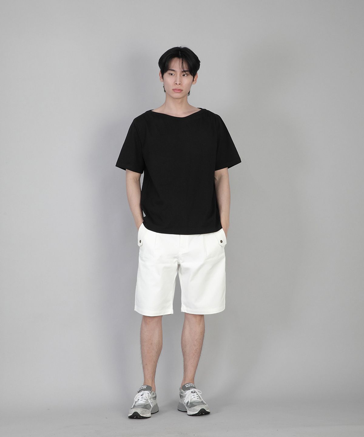 세인트크루(SAINTCREW) 무지 보트넥 반팔티 BSR-882 블랙