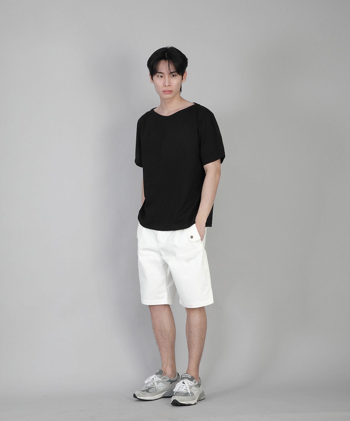 세인트크루(SAINTCREW) 무지 보트넥 반팔티 BSR-882 블랙