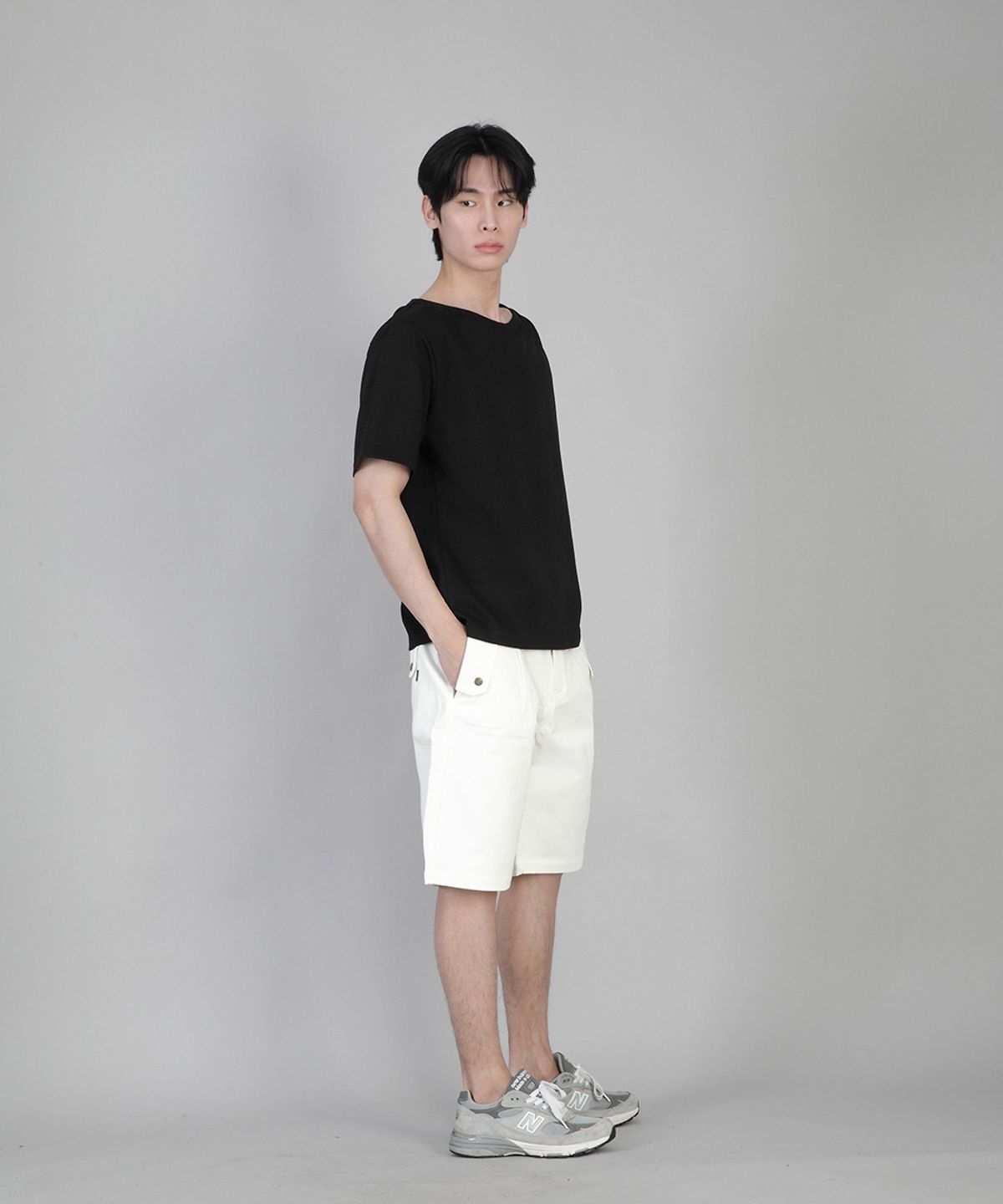 세인트크루(SAINTCREW) 무지 보트넥 반팔티 BSR-882 블랙