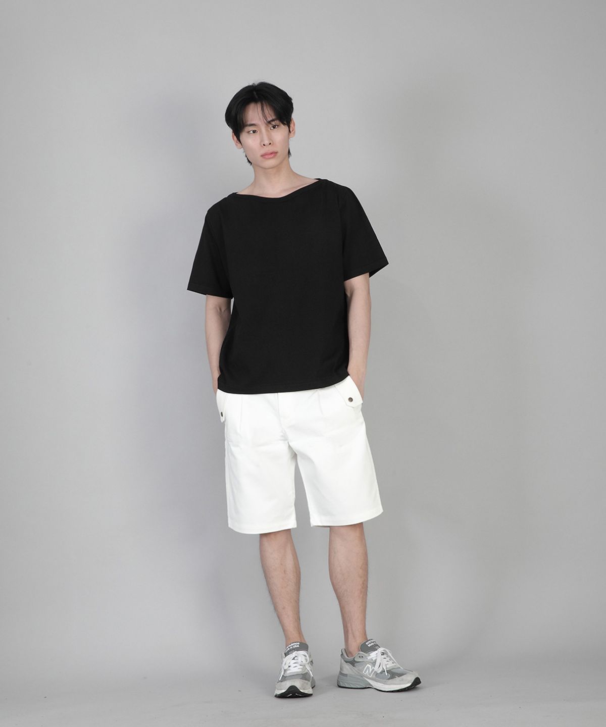 세인트크루(SAINTCREW) 무지 보트넥 반팔티 BSR-882 블랙
