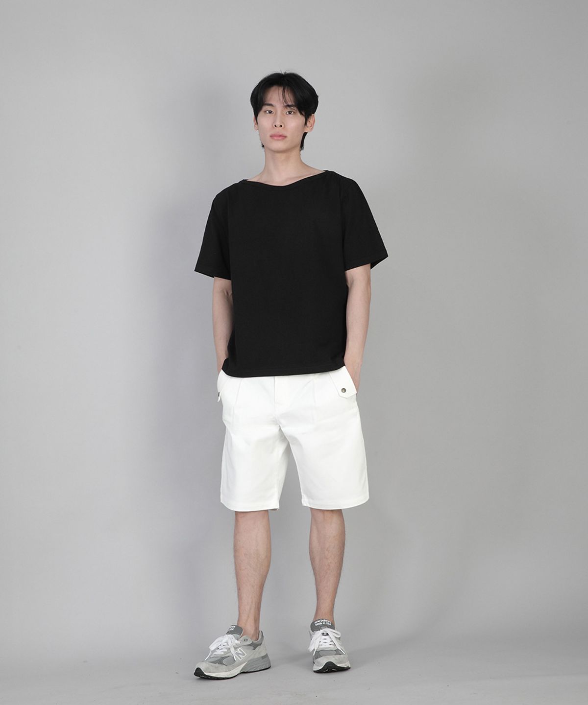 세인트크루(SAINTCREW) 무지 보트넥 반팔티 BSR-882 블랙