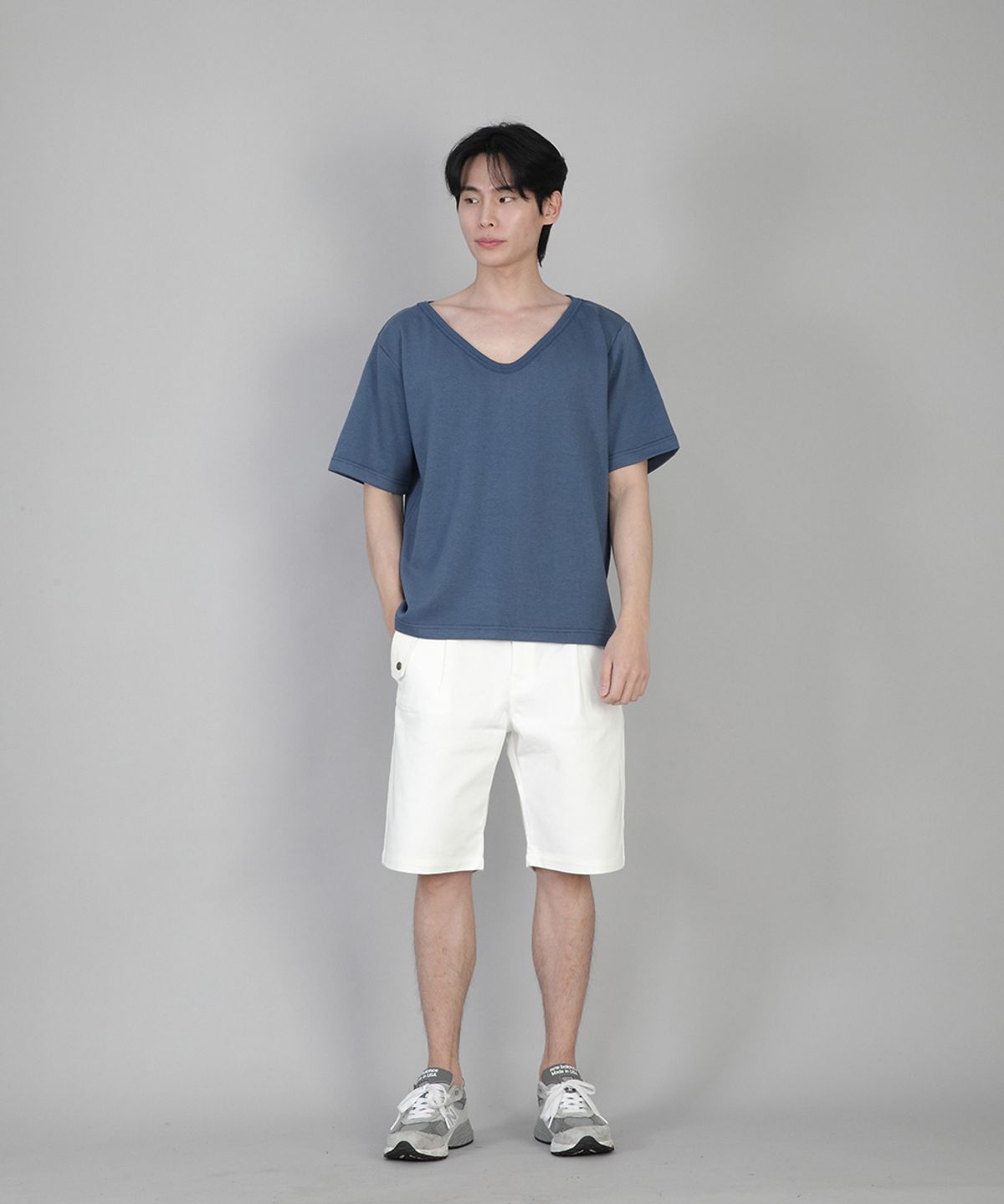 세인트크루(SAINTCREW) 무지 BIG V넥 반팔티 BIGV-883 이집션 블루