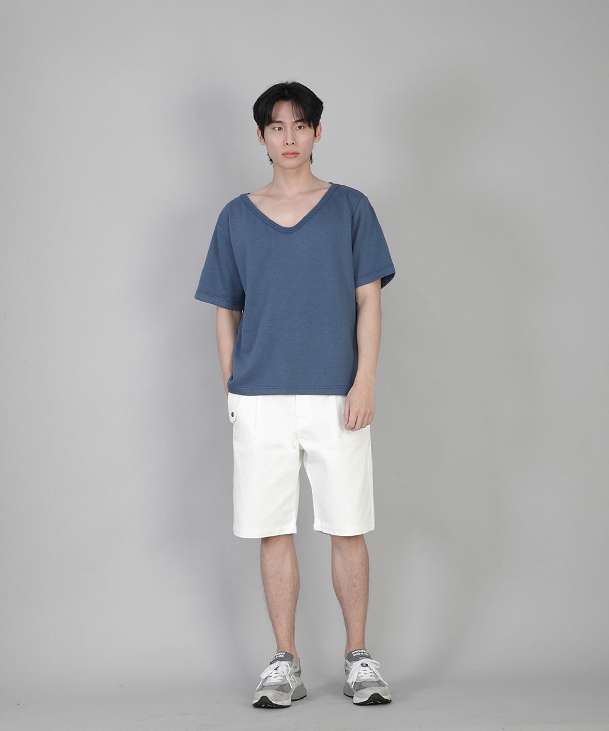세인트크루(SAINTCREW) 무지 BIG V넥 반팔티 BIGV-883 이집션 블루