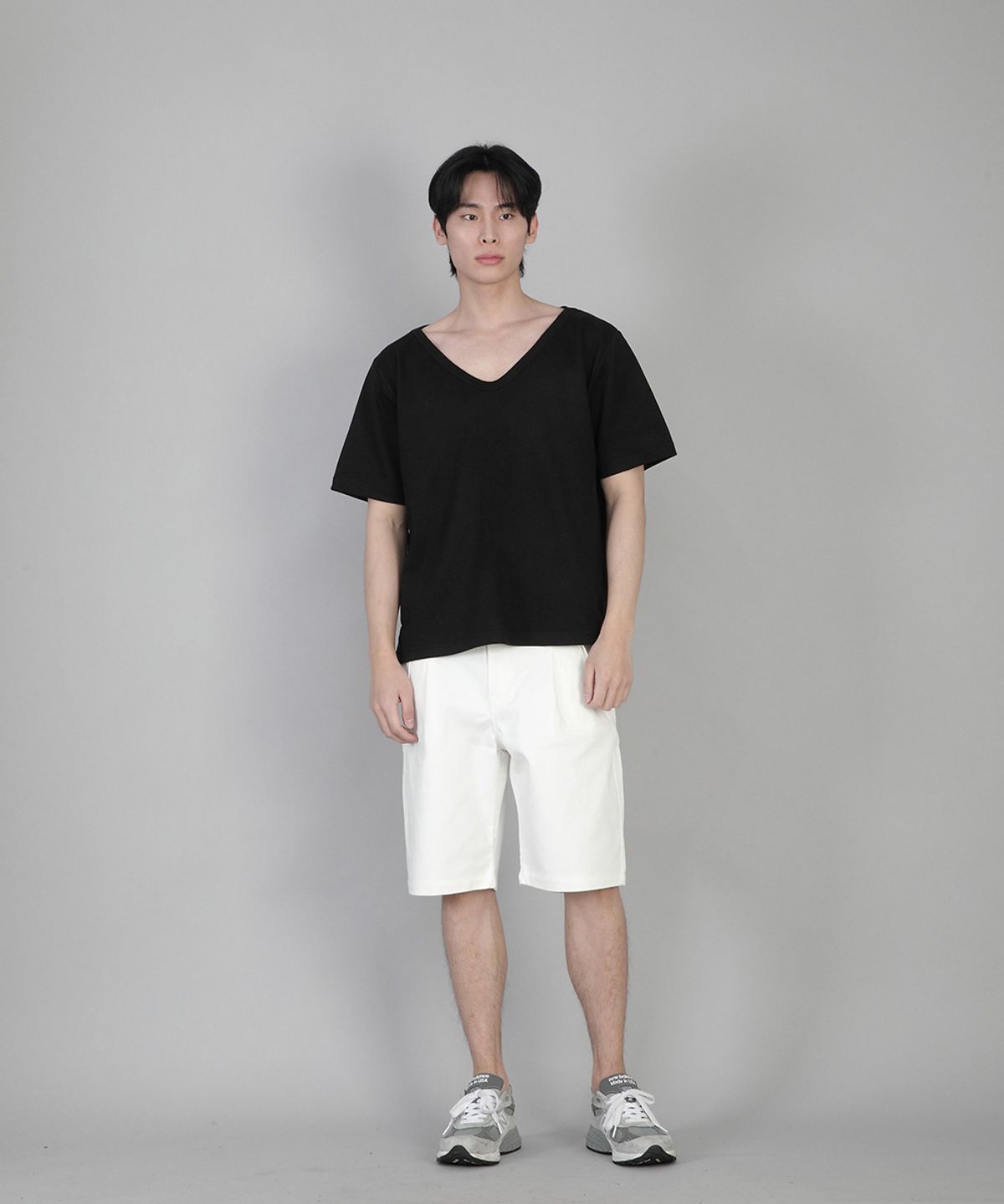 세인트크루(SAINTCREW) 무지 BIG V넥 반팔티 BIGV-883 블랙