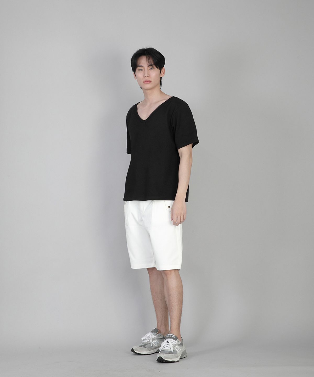 세인트크루(SAINTCREW) 무지 BIG V넥 반팔티 BIGV-883 블랙