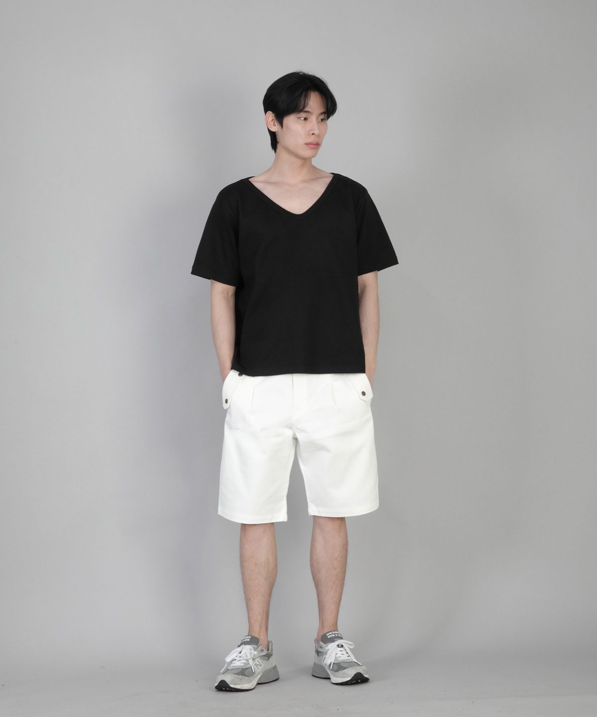 세인트크루(SAINTCREW) 무지 BIG V넥 반팔티 BIGV-883 블랙