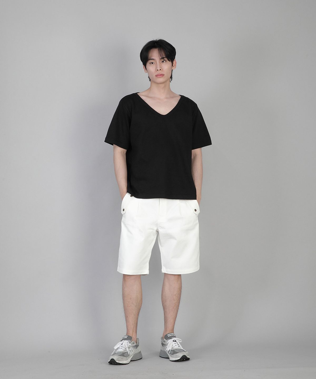 세인트크루(SAINTCREW) 무지 BIG V넥 반팔티 BIGV-883 블랙