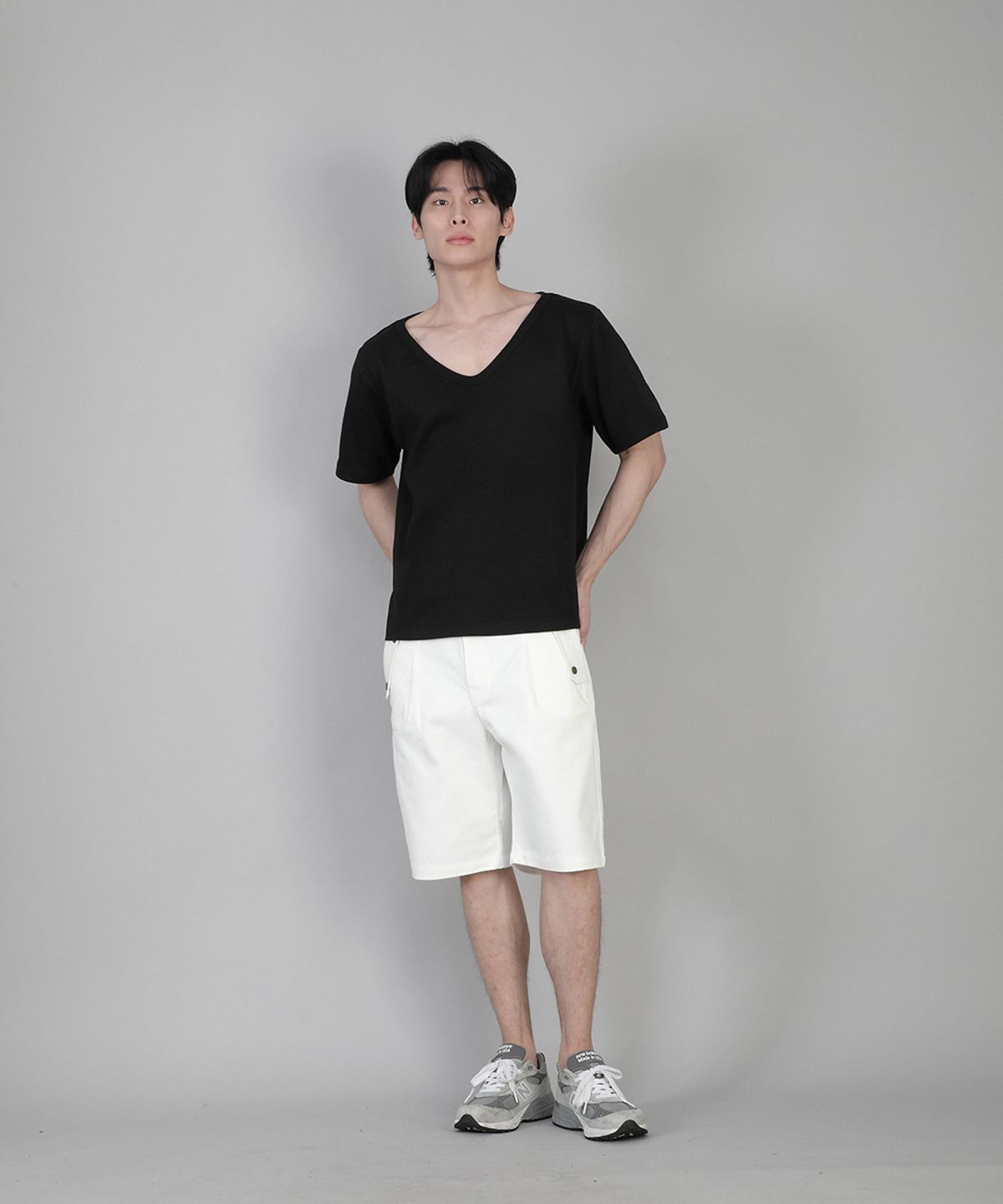 세인트크루(SAINTCREW) 무지 BIG V넥 반팔티 BIGV-883 블랙