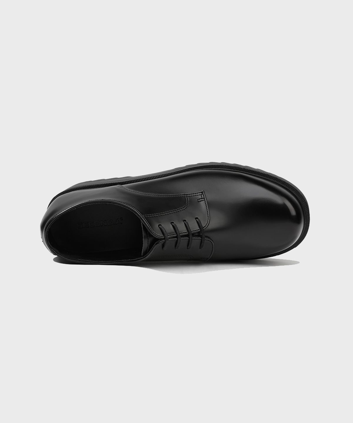 피렌체 아뜨리에(FIRENZE ATELIER) [SECOND.A Light] 볼륨 라운드토 5CM 더비 SL27 [SHINE BLACK]