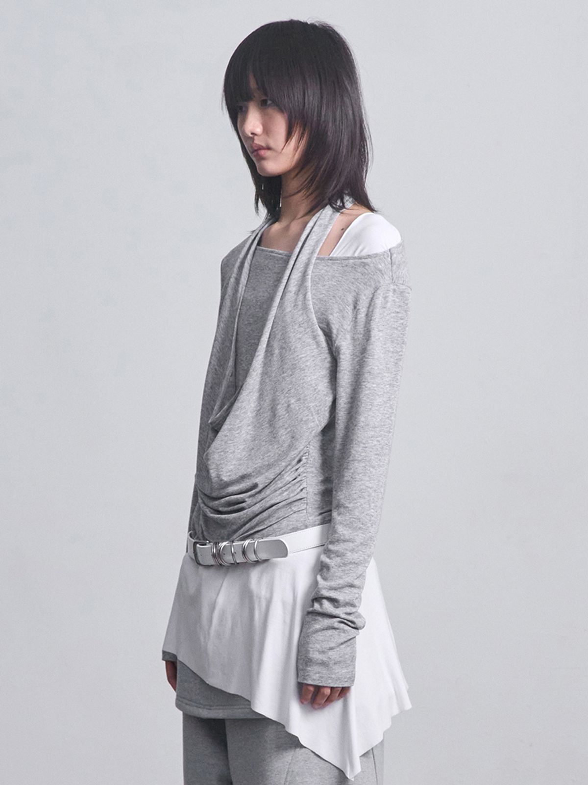 세릭(CERRIC) Layered Halter Top _ Gray