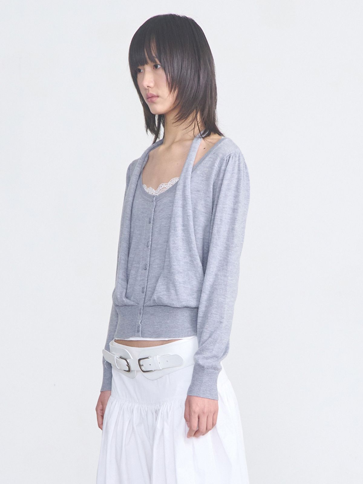세릭(CERRIC) 2way Knit Cardigan _ Gray