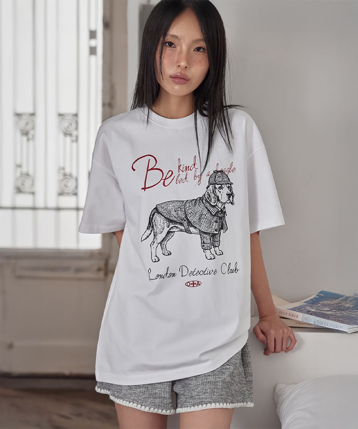 런던다다(LONDONDADA) DADA Beagle Print T-Shirt, 3colors