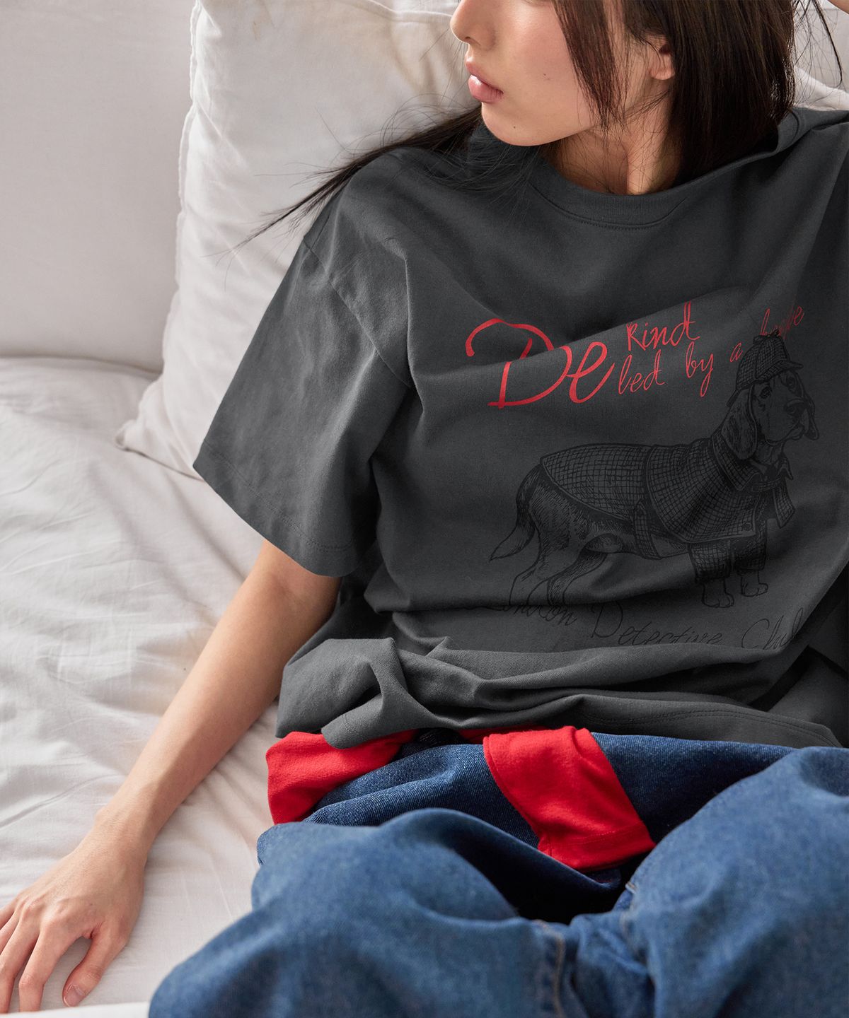 런던다다(LONDONDADA) DADA Beagle Print T-Shirt, 3colors