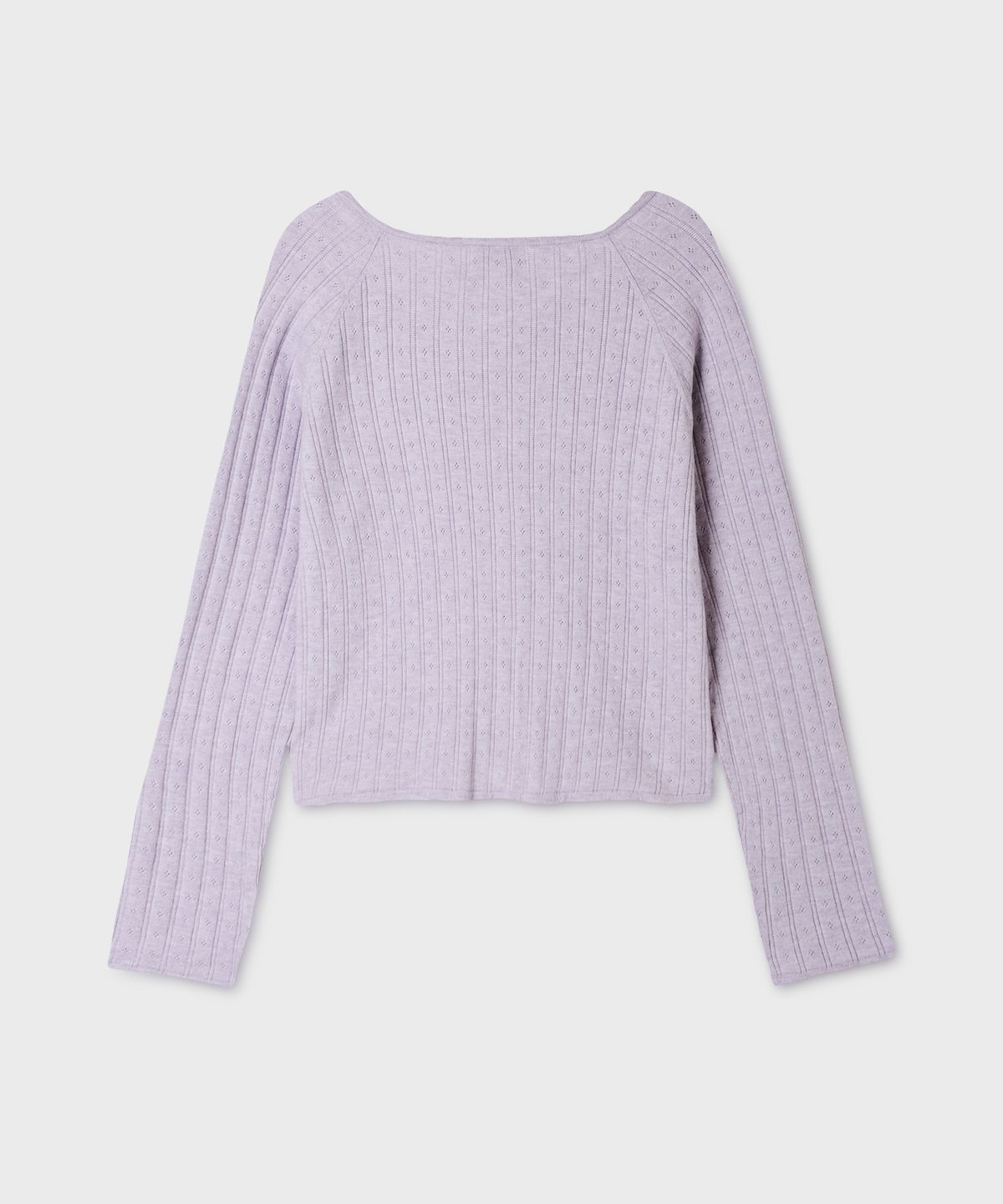 후아유(WHO.A.U) Ribbon Punching Skashi Cardigan / WHCKG4925F
