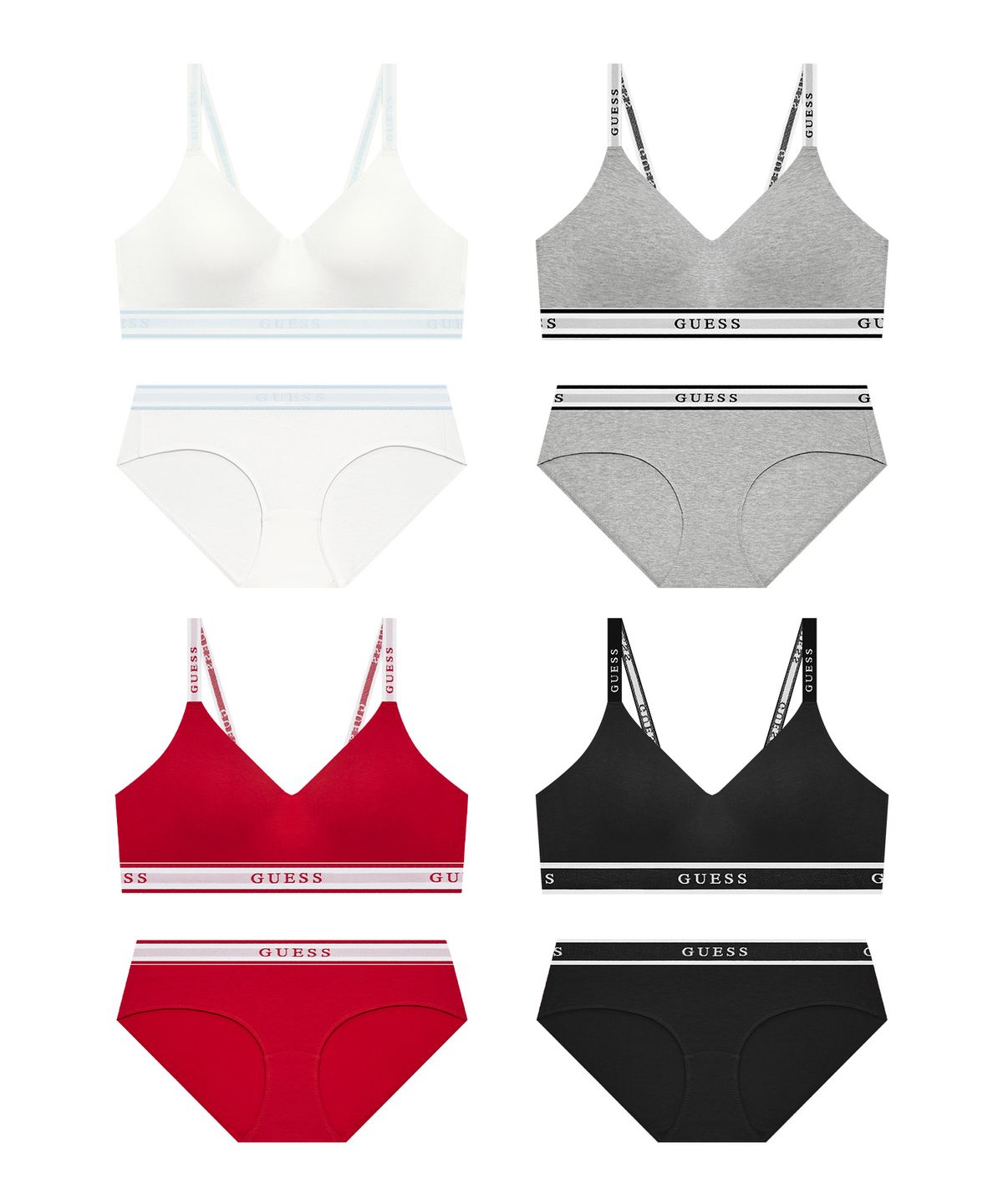 게스언더웨어(GUESS UNDERWEAR) 코튼 컴피 브라렛 팬티 세트