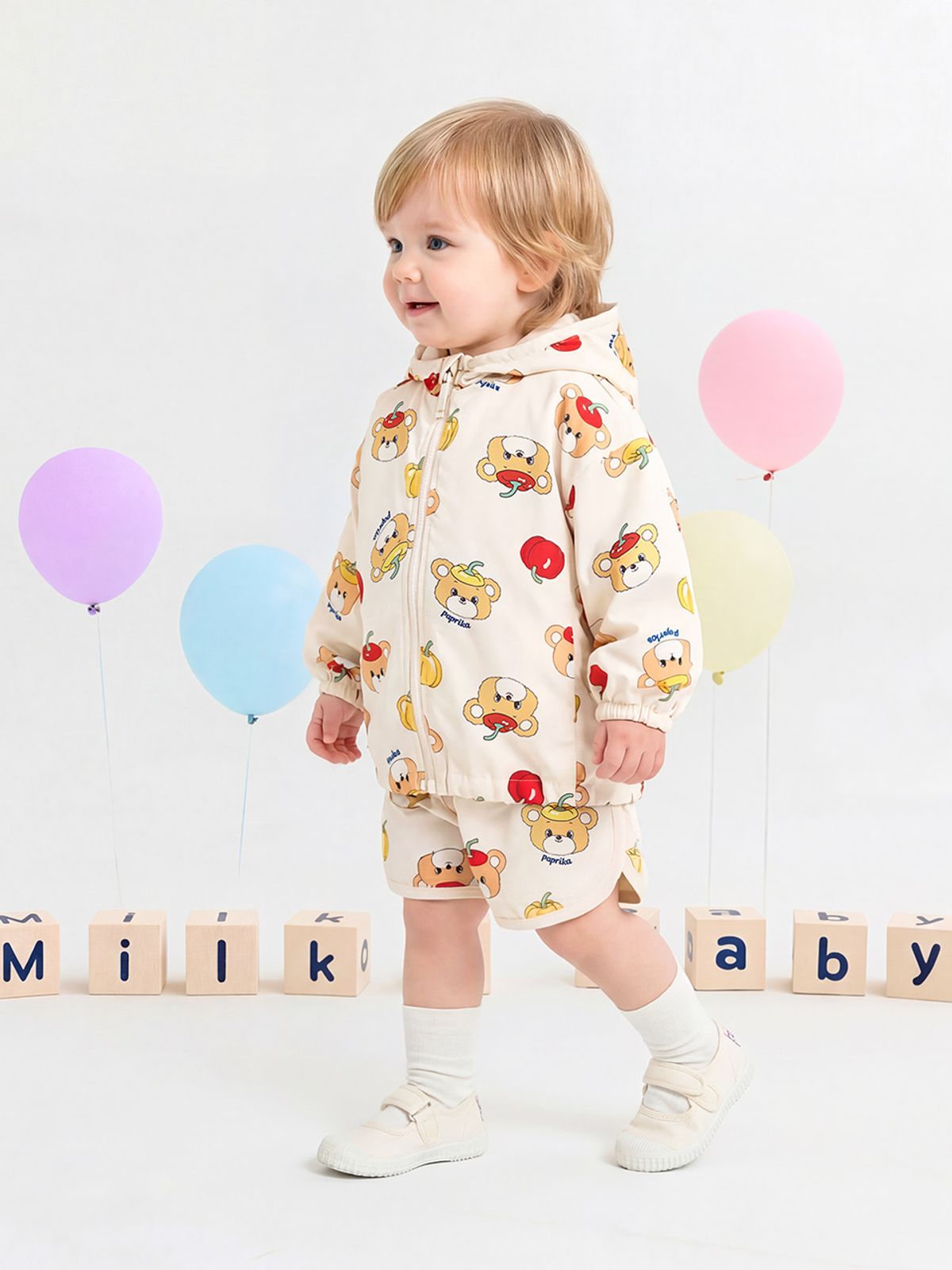 밀크베이비(MILKBABY) 내친구 파프리카 베어 후드점퍼 상하세트