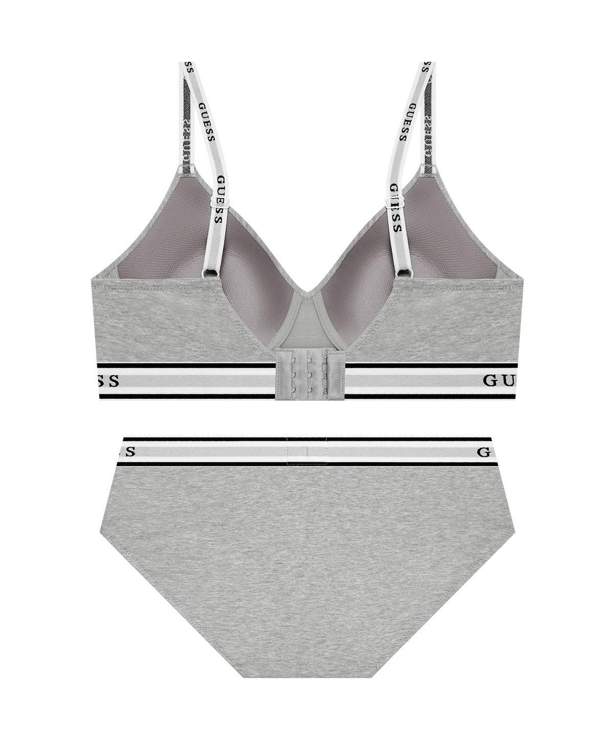 게스언더웨어(GUESS UNDERWEAR) 코튼 컴피 브라렛 팬티 세트- 멜란지
