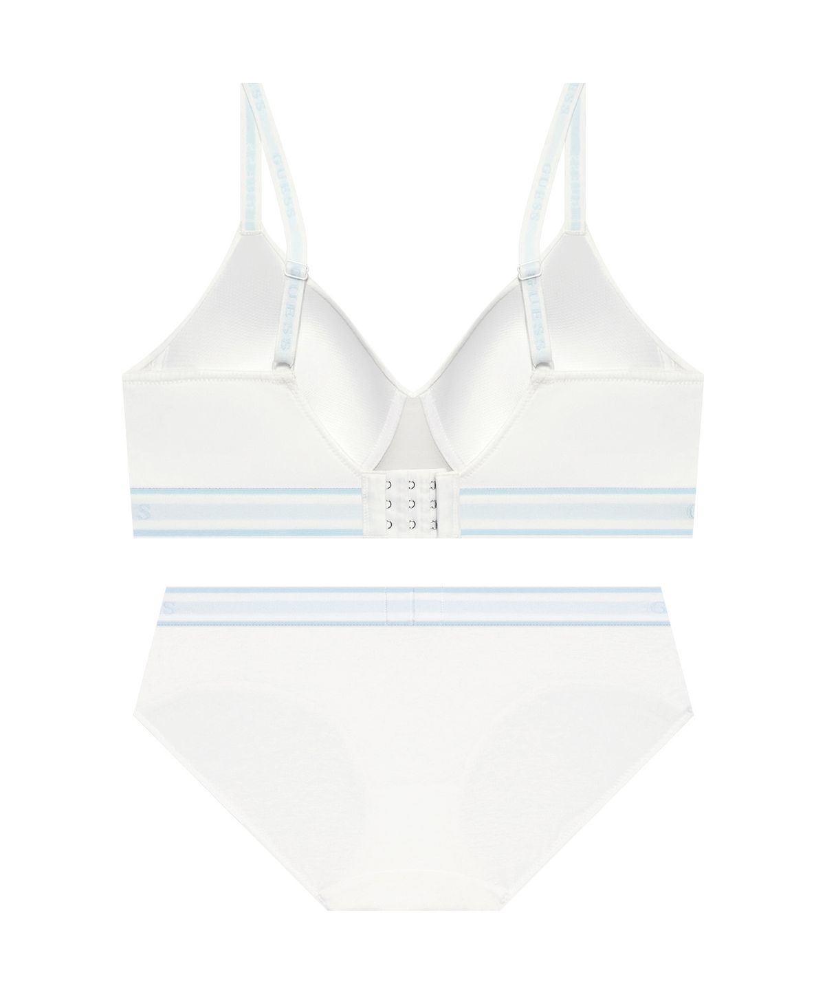 게스언더웨어(GUESS UNDERWEAR) 코튼 컴피 브라렛 팬티 세트 - 화이트