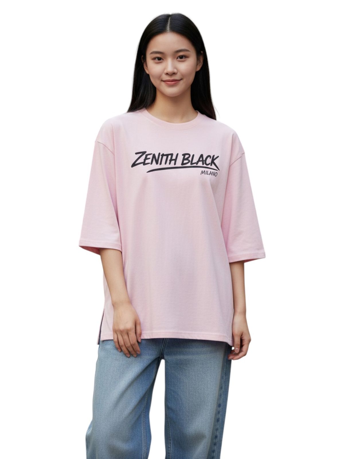 지블랙(ZBLACK) 제니스 블랙 언더라인 밀라노 7부 티셔츠(PINK)