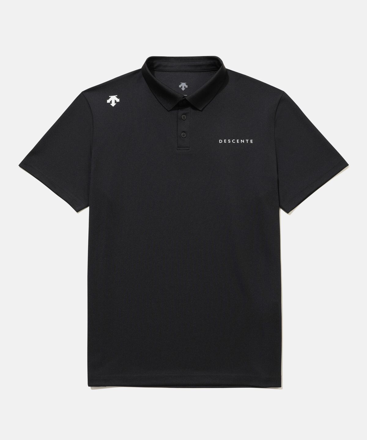 데상트(DESCENTE) 스몰 워딩 폴로 반팔 티셔츠 블랙 SR123UPS15