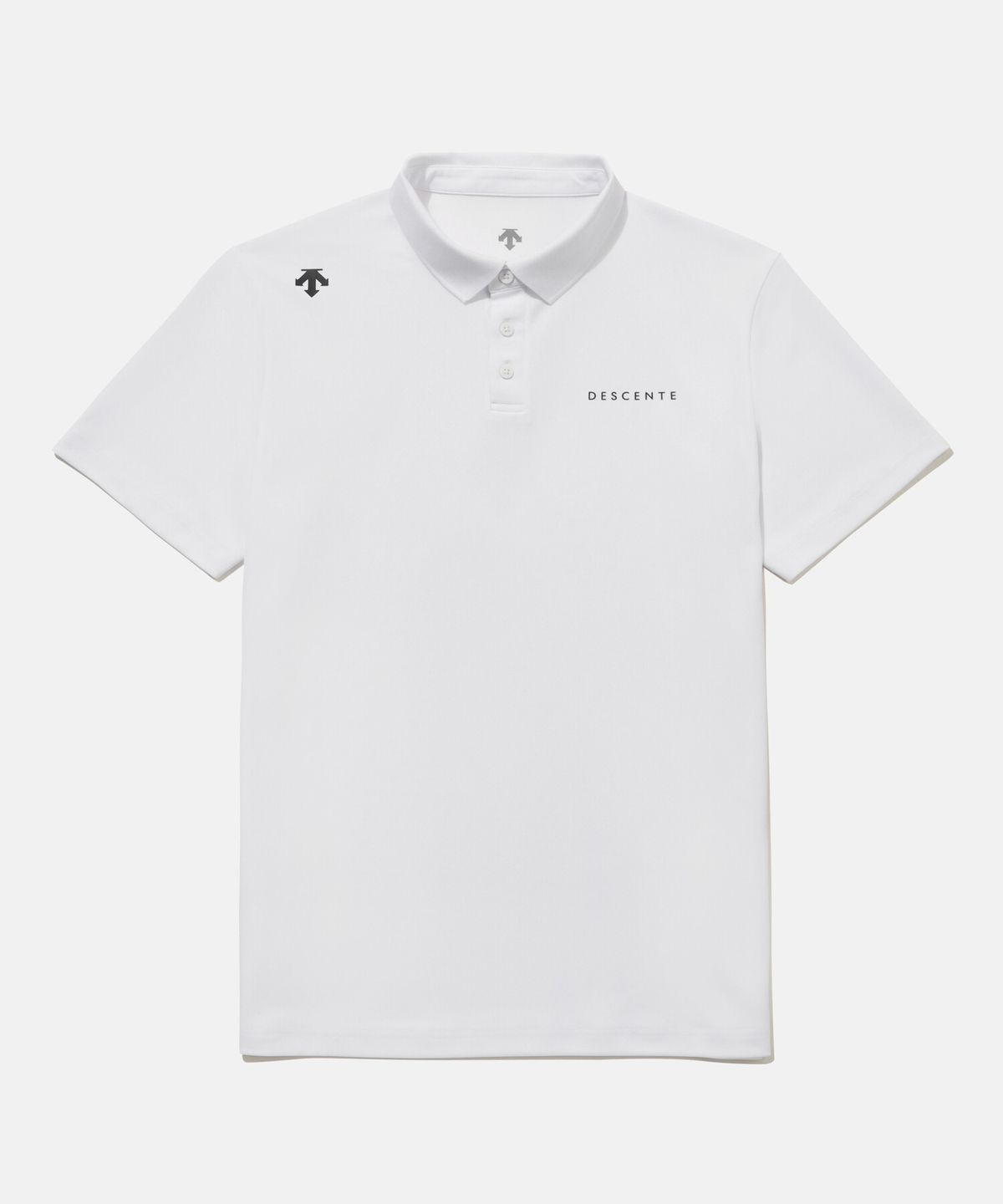 데상트(DESCENTE) 스몰 워딩 폴로 반팔 티셔츠 화이트 SR123UPS15