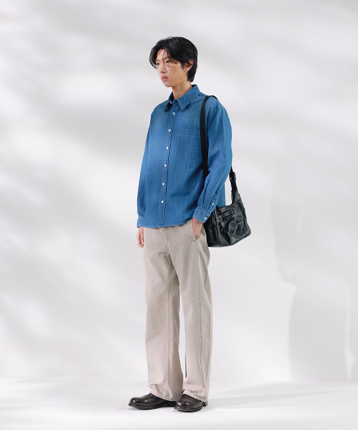 넌블랭크(NONBLANK) 코티드 숄더 백_BLACK