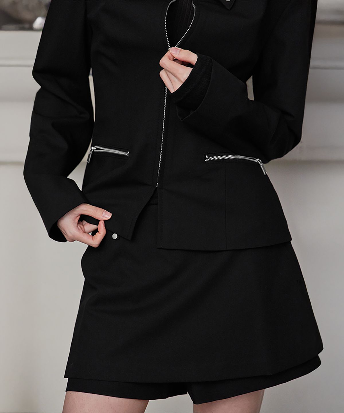 런던다다(LONDONDADA) Tailored Zip-Up Jacket, BLACK