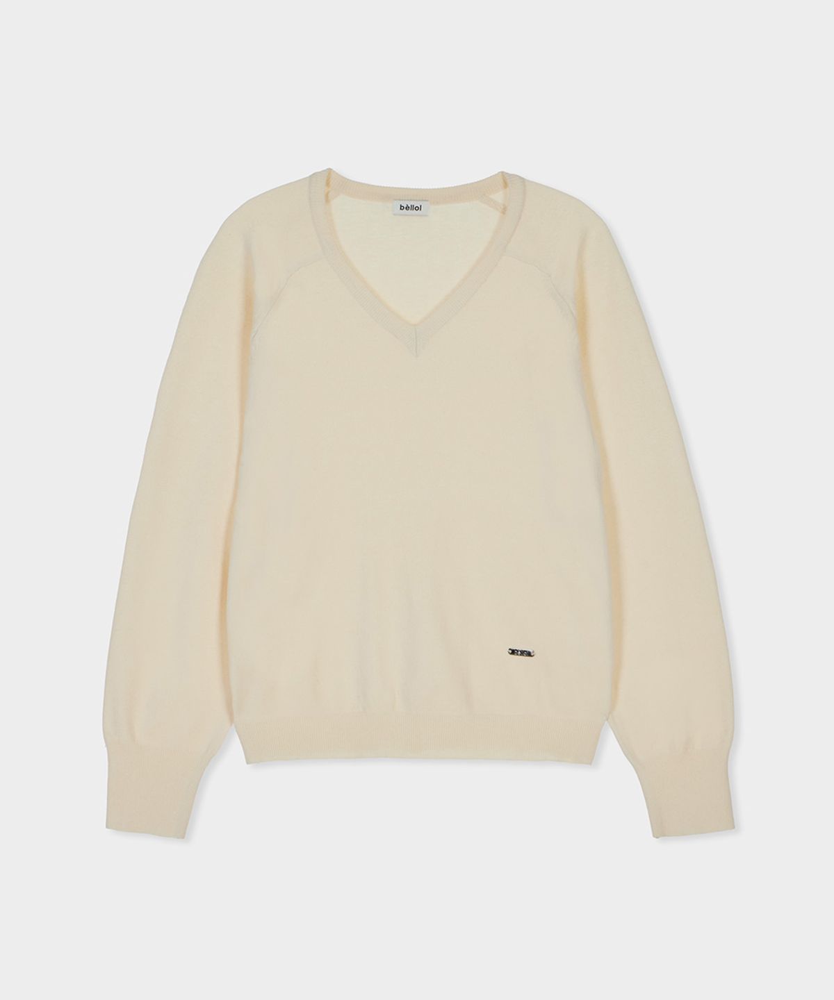벨로엘(BELLOL) V-neck loose fit knit IVORY