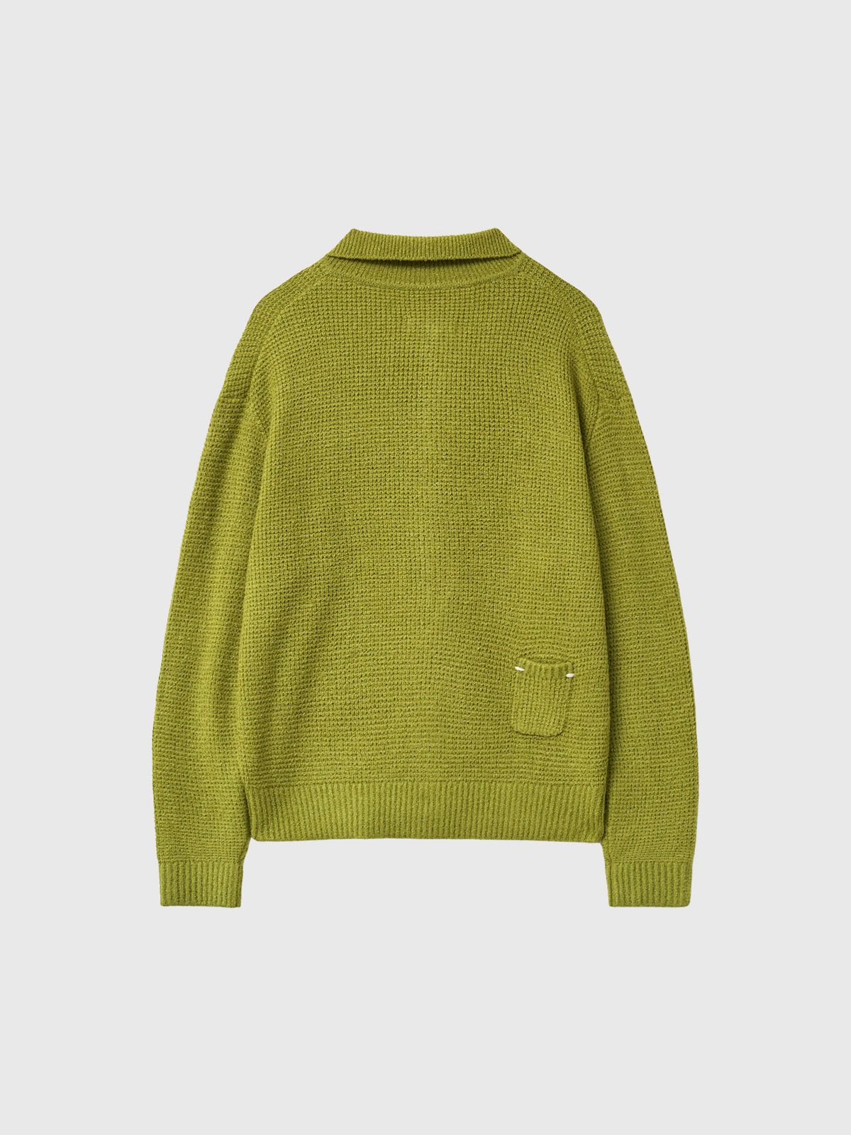 제너럴아이디어(GENERALIDEA) UNISEX 와플 부클 카라 가디건 [OLIVE] / GF1UKC001