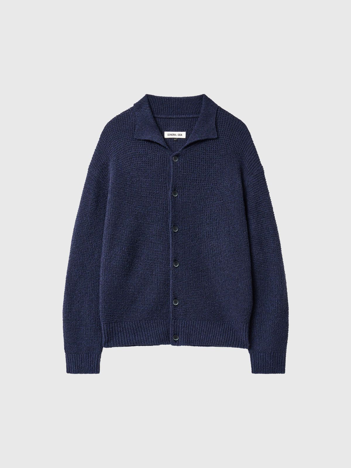 제너럴아이디어(GENERALIDEA) UNISEX 와플 부클 카라 가디건 [NAVY] / GF1UKC001